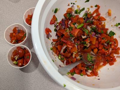 Pico salsa made with Extension Master Food Volunteer