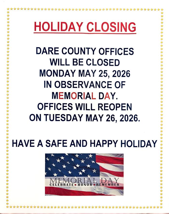 flag and words saying office is closed