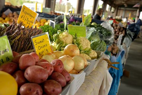 Produce for sale at a Farmers Market.