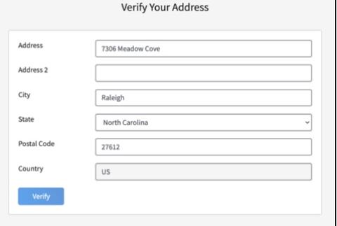 Screenshot of address form fields for 4-H online