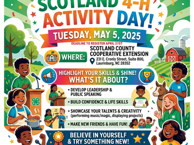 Scotland 4-H County Activity Day 2026 flyer