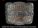 A picture of the buckle awarded to the high individual in the 2026 NC State 4-H Horse Bowl Contest