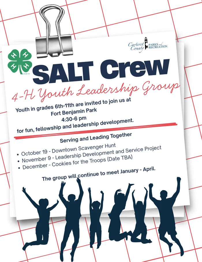 A flyer giving the details of the SALT Crew meetings in October, November and December.