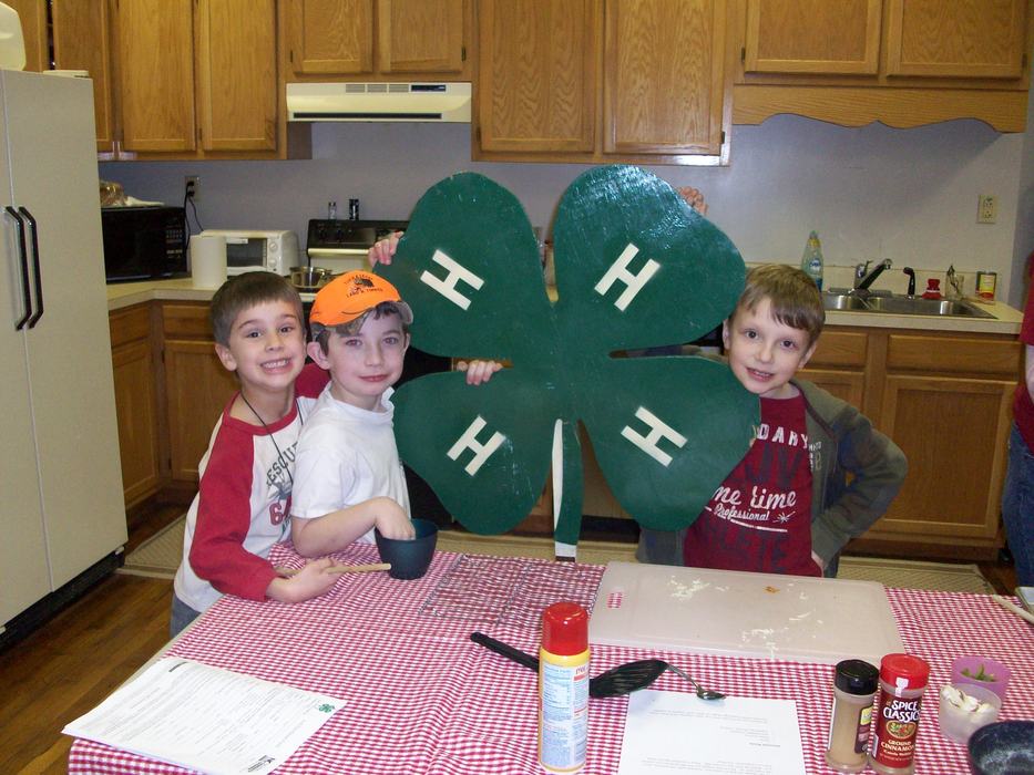 2013 - West Swain 4-H Club members participate in cooking program. (L-R) Tal Danforth, Kadin Taylor and Darien Vaughn.