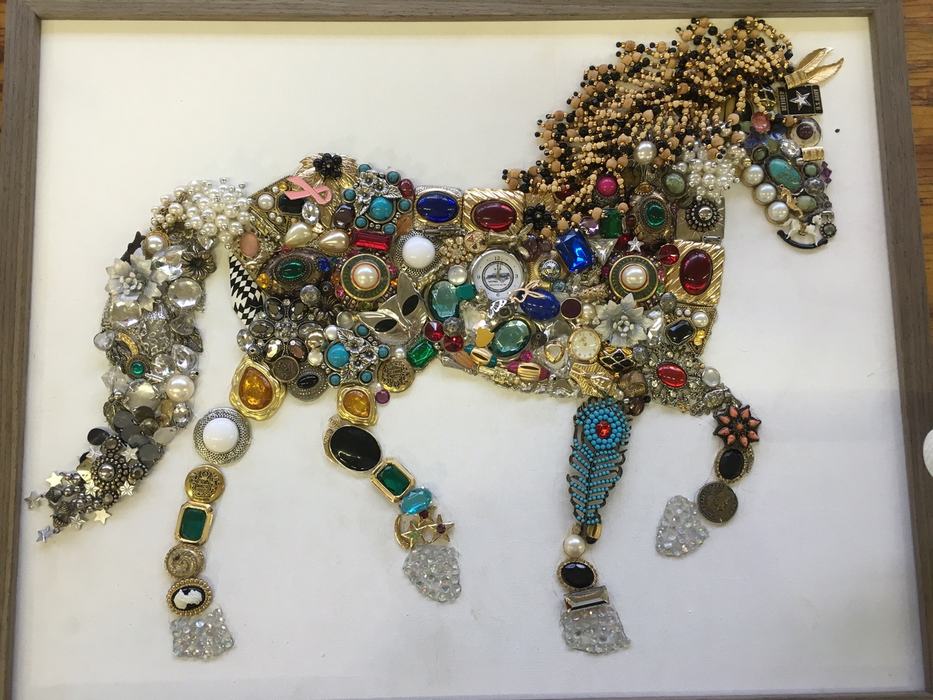 Horse art made with beads