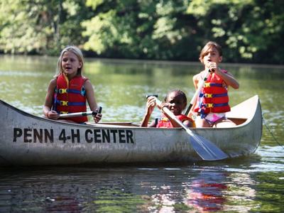 children in canoe