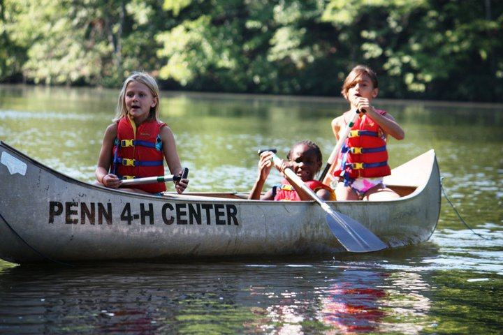 children in canoe