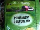 Bag labeled FORAGE EXTRA with barn illustration and text "PERMANENT PASTURE MIX"