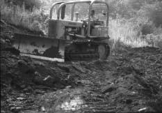 Using large equipment for site preparation