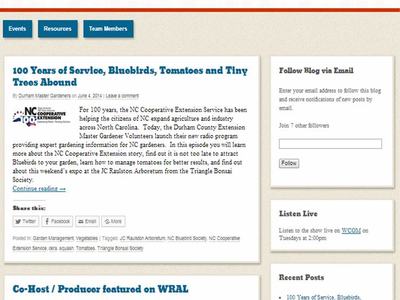 Extension Master Gardener Radio show Durham