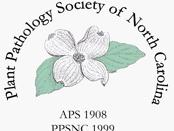 Dogwood flower with two green leaves; text: "Plant Pathology Society of North Carolina"; "APS 1908" "PPSNC 1999"