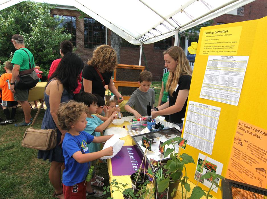 Beekeeper and Girl Scout Molly taught visitors all about butterflies