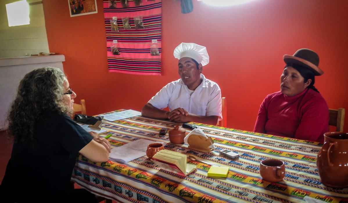 Barbieri interviewing community members (Hatunq’olla, Puno)