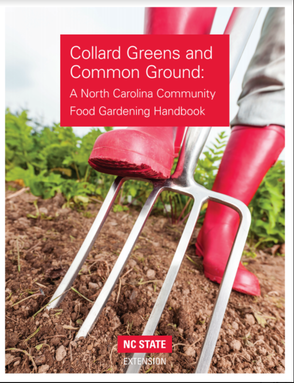Cover showing red boots pressing a garden fork into soil; title "Collard Greens and Common Ground."