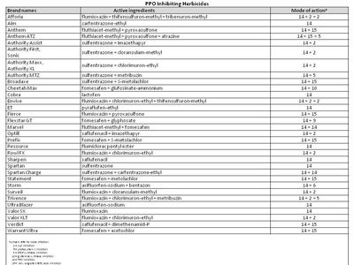 PPO Inhibiting Herbicides 2016