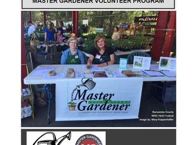 Two women at Master Gardener volunteer table, NC STATE Extension — 2015 Annual Report