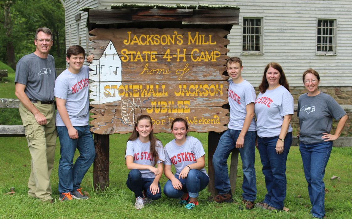 North Carolina 4-H Forestry Team at the national contest in West Virginia. Left to Right: Mark Arrowood, Spencer Cook, Lily Knepp, Jadyn Hooker, Alex Arrowood, Carla Arrowood (Coach), and Kim Knepp