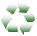 Graphic of recycle logo It has three arrows in a circular motion