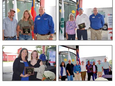 Images of presentation of Farm City 2023 Awards presented by extension staff.