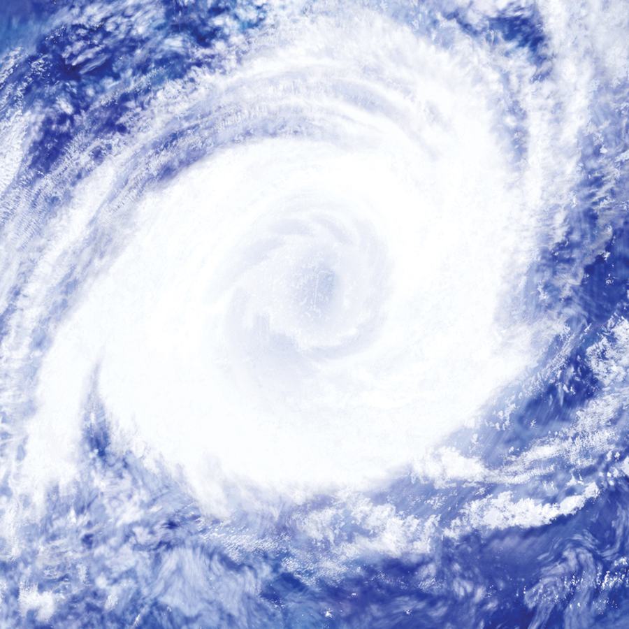 A depiction of a hurricane adapted from a cloud picture.