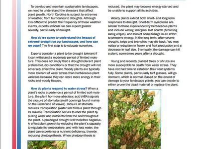 Brochure 'Coping with Drought' on plant drought response, NC Cooperative Extension logo