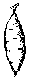 Two simple fish outlines stacked vertically, larger above smaller, facing opposite directions.
