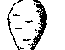 Black-and-white sketch of an elongated root vegetable with small root hairs and top sprout