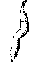 Thin black curved vertical squiggle with irregular breaks on a white background.