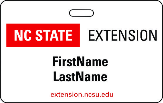 NC State Extension Name Badge sample