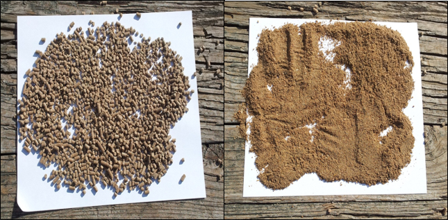 Nature Safe 13-0-0 (left) and Nutrimax 12-1-0 (right) fertilizer sources.