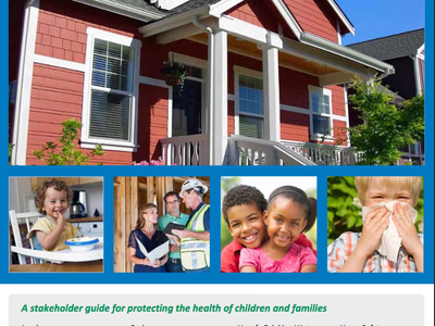 Red house with banner text "Everyone Deserves a Safe and Healthy Home"