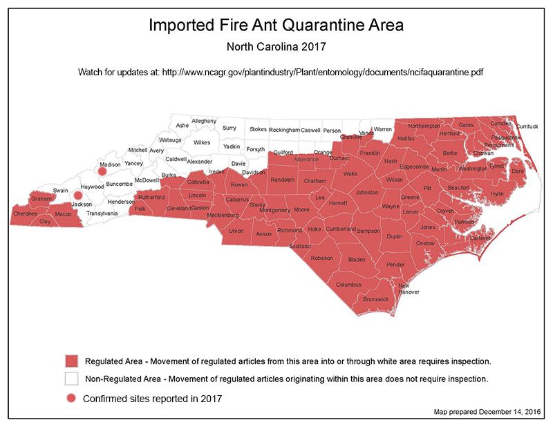 Red Imported Fire Ant Quarantine Map