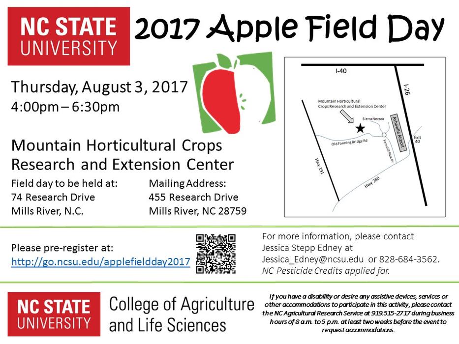 2017 MHCREC Apple Field Day flyer
