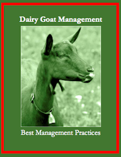 Cover: goat head in profile with bell; text 'Dairy Goat Management' and 'Best Management Practices'.