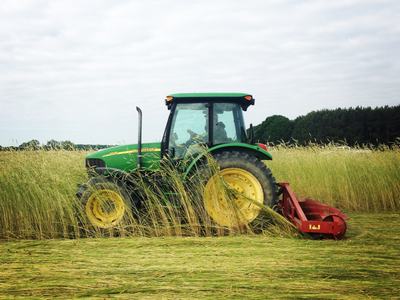 roller crimper in a field