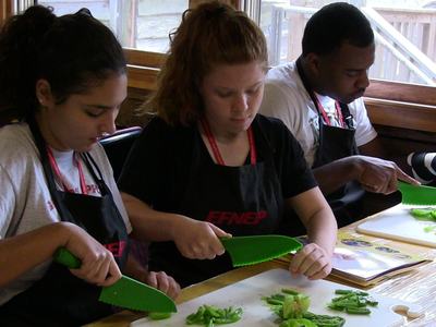 teenagers working on projects
