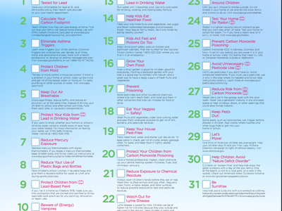 October is Children's Health Month poster listing 31 health tips, EPA logo