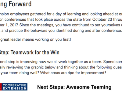 N.C. Cooperative Extension Customer Experience webpage screenshot for website