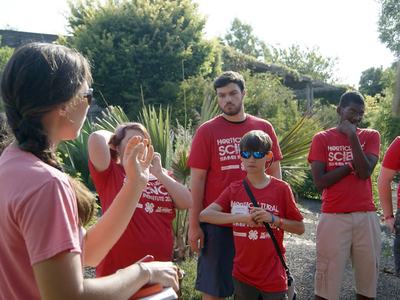 youth on a tour of the JC Raulston Arboretum