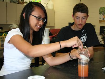Students measuring turbidity.