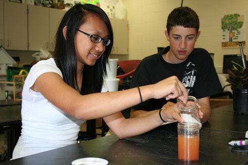 Students measuring turbidity.