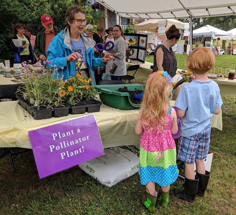 The Plant a Pollinator Plant activity attracted folks of all ages. 