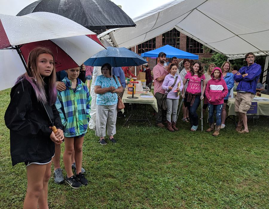 Hoping their name will be called to win a door prize! 