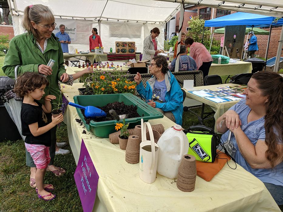 The Plant a Pollinator Plant activity attracted folks of all ages. 