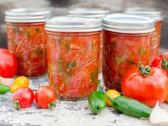 Picture of homemade and homecanned salsa.