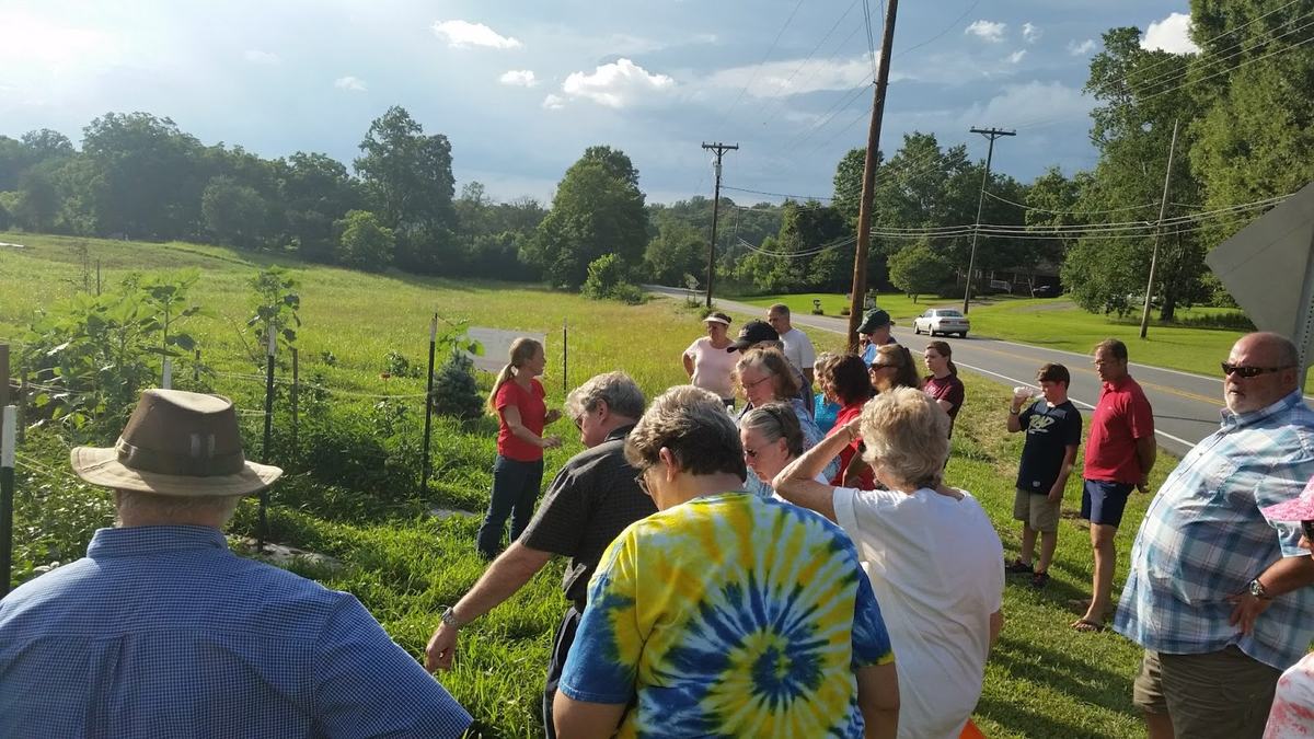 participants at an outdoor demo