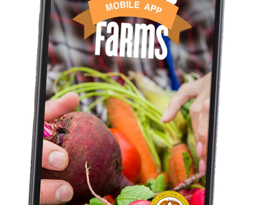 image of the visit nc farms logo with a smart photo of vegetables behind the ncda&cs logo and name