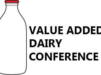 Milk bottle outline with text "VALUE ADDED DAIRY CONFERENCE" to the right
