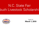 NC State Fair Youth Livestock Scholarship announcement with due date