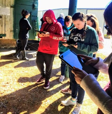 Farm visitors take before and after surveys. 
